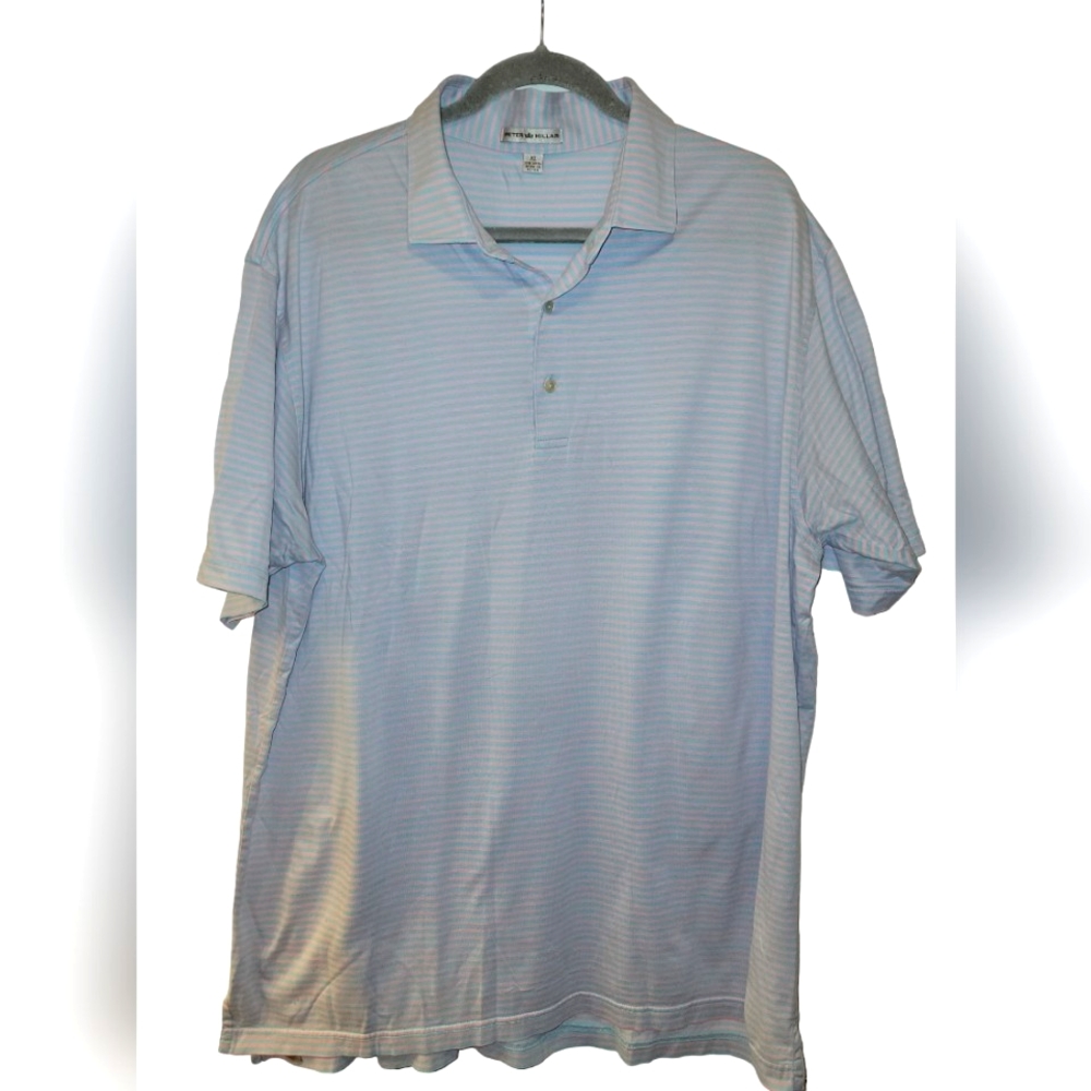 Peter Millar, Polo Shirt, Collar, Short Sleeve, 100% Cotton, 3 Buttons, Men's XL